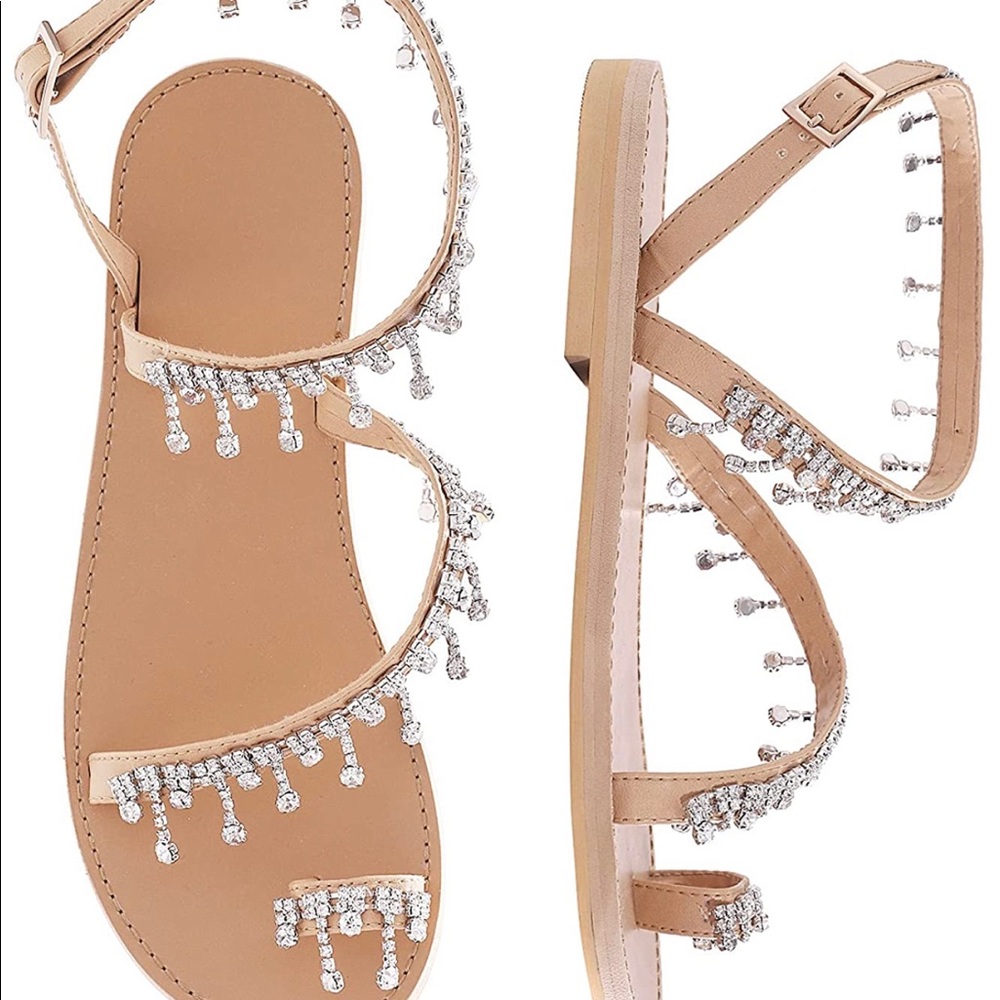 Rhinestone strap sandal